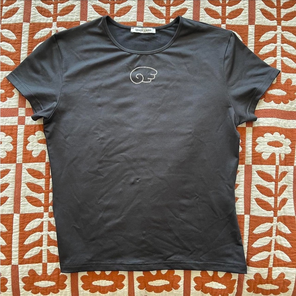 Sandy Liang Black T-Shirt